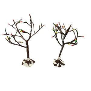 Department 56 LED colorful light bulb trees (SET OF TWO)